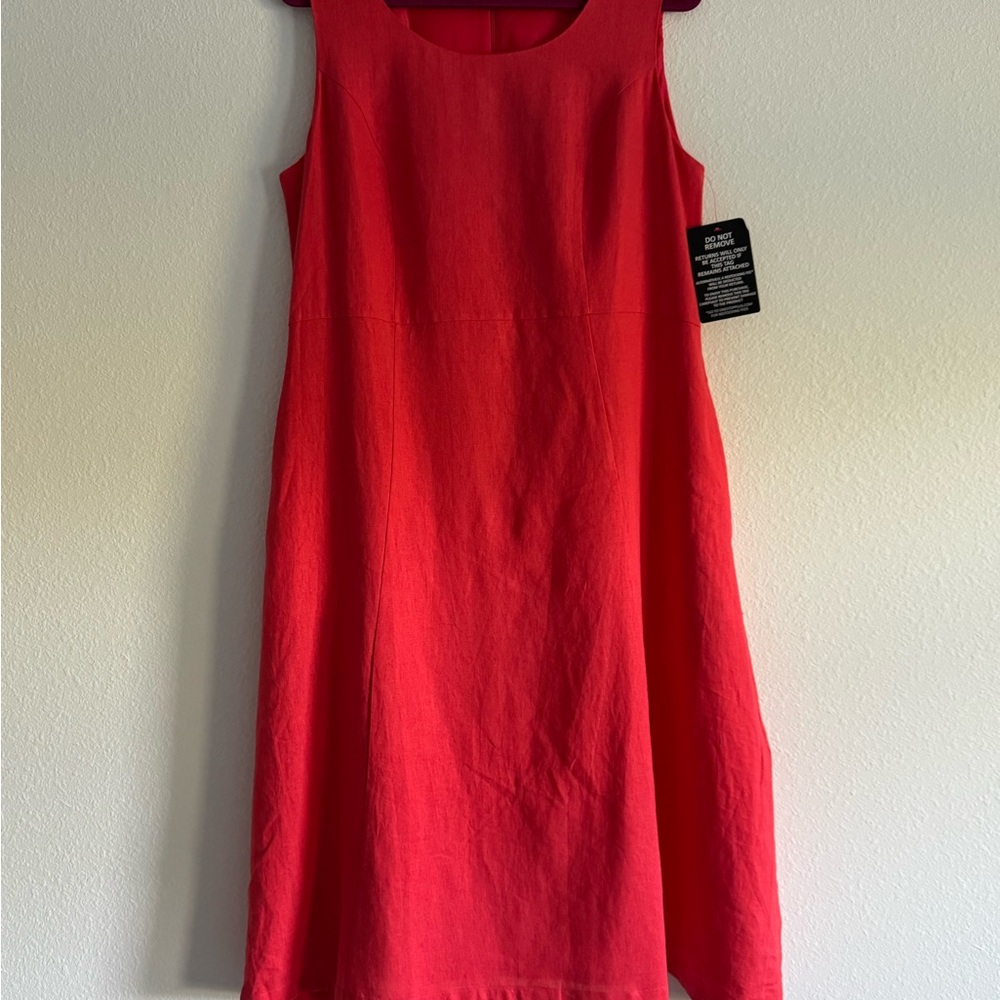 Jessica London Red Sleeveless Midi A-Line Dress